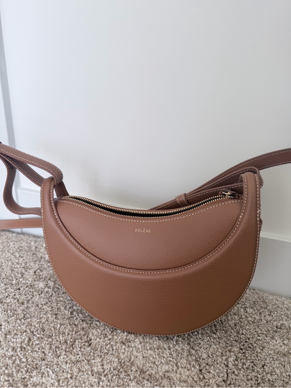 Polene Tan Brown numero dix Crossbody shoulder bag